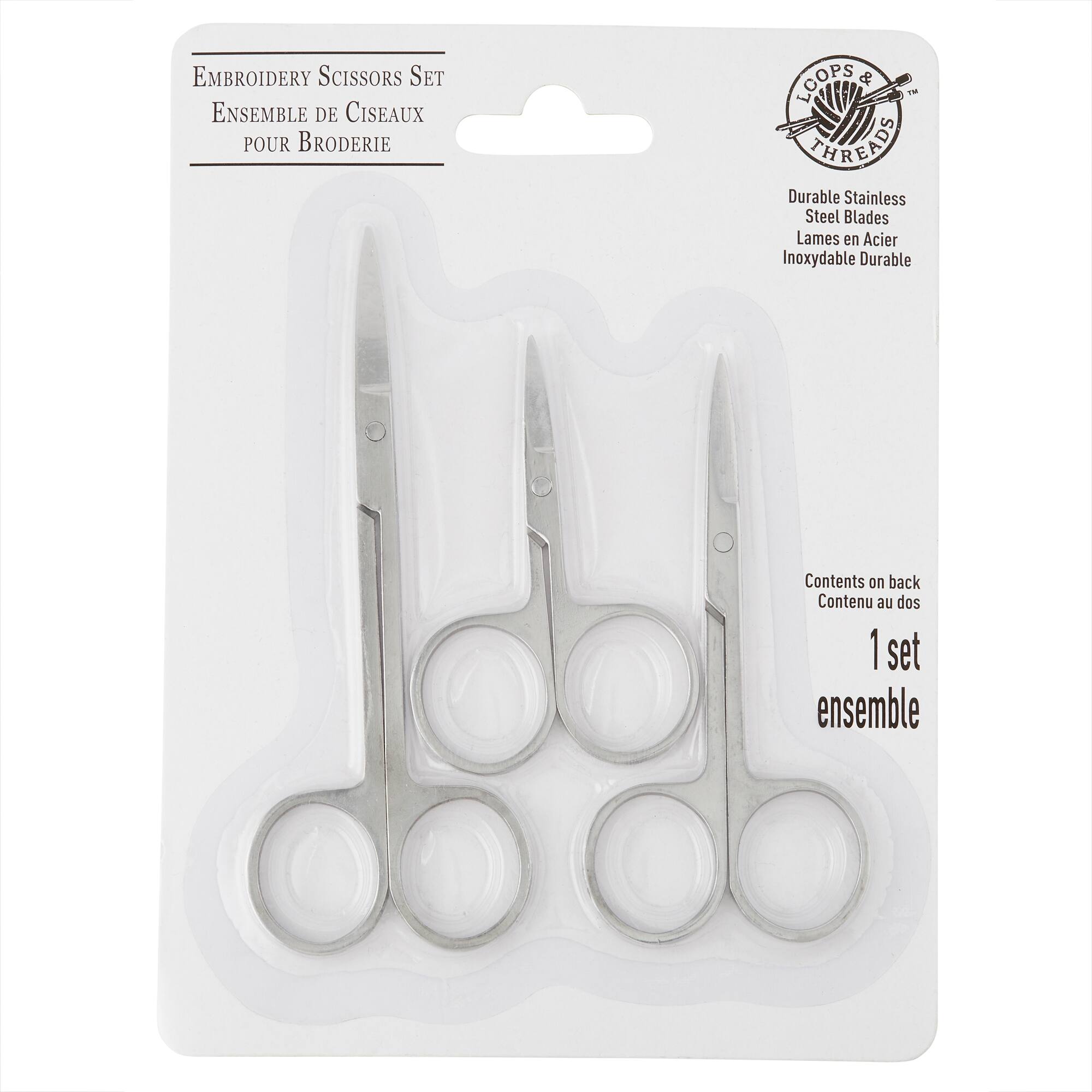 12 Packs: 3 ct. (36 total) Embroidery Scissor Set by Loops & Threads™